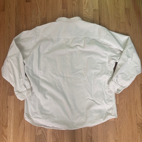 Levi's Red Tab Oversized White Cotton Denim Button Up Shirt Western Rodeo Cowboy - Picture 9 of 9